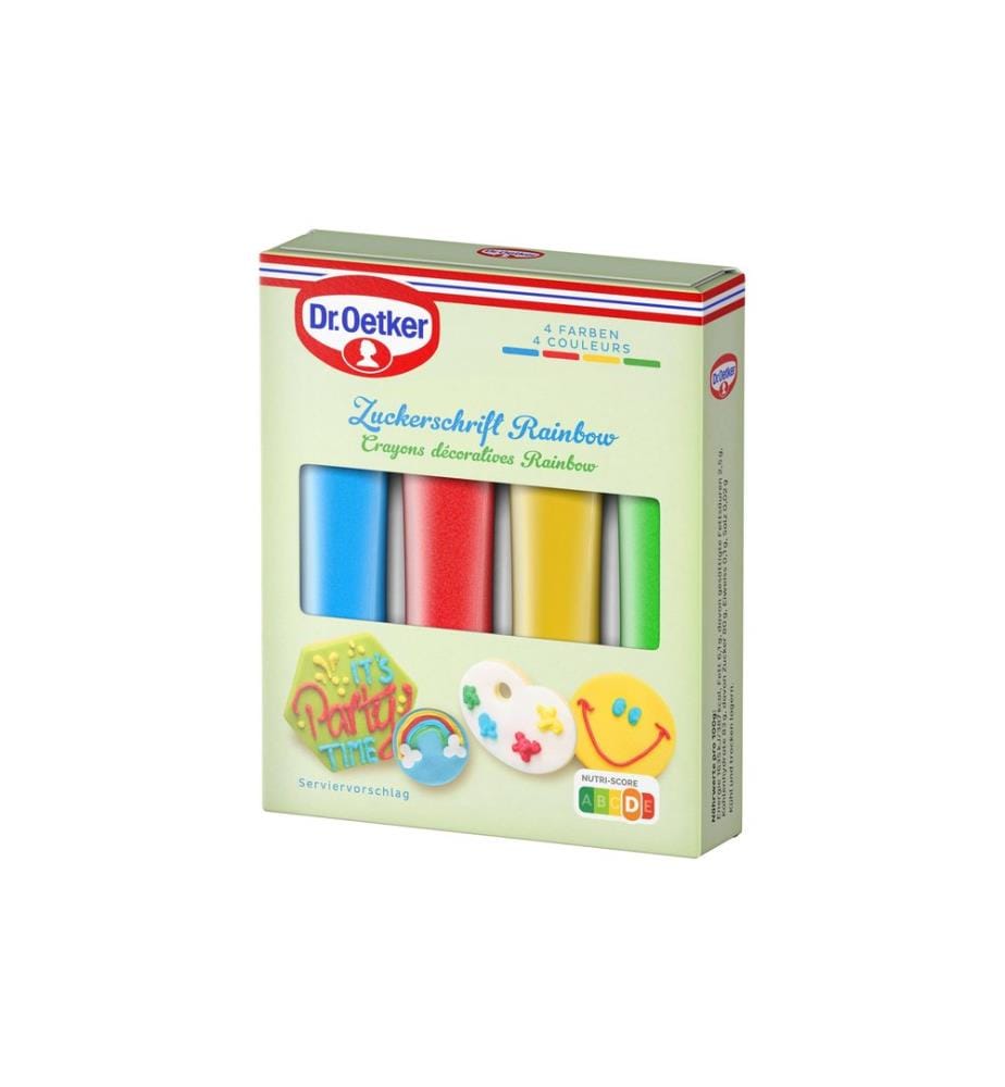 Dr.Oetker Crayons alimentaires Rainbow Rouge/Jaune/Vert/Bleu