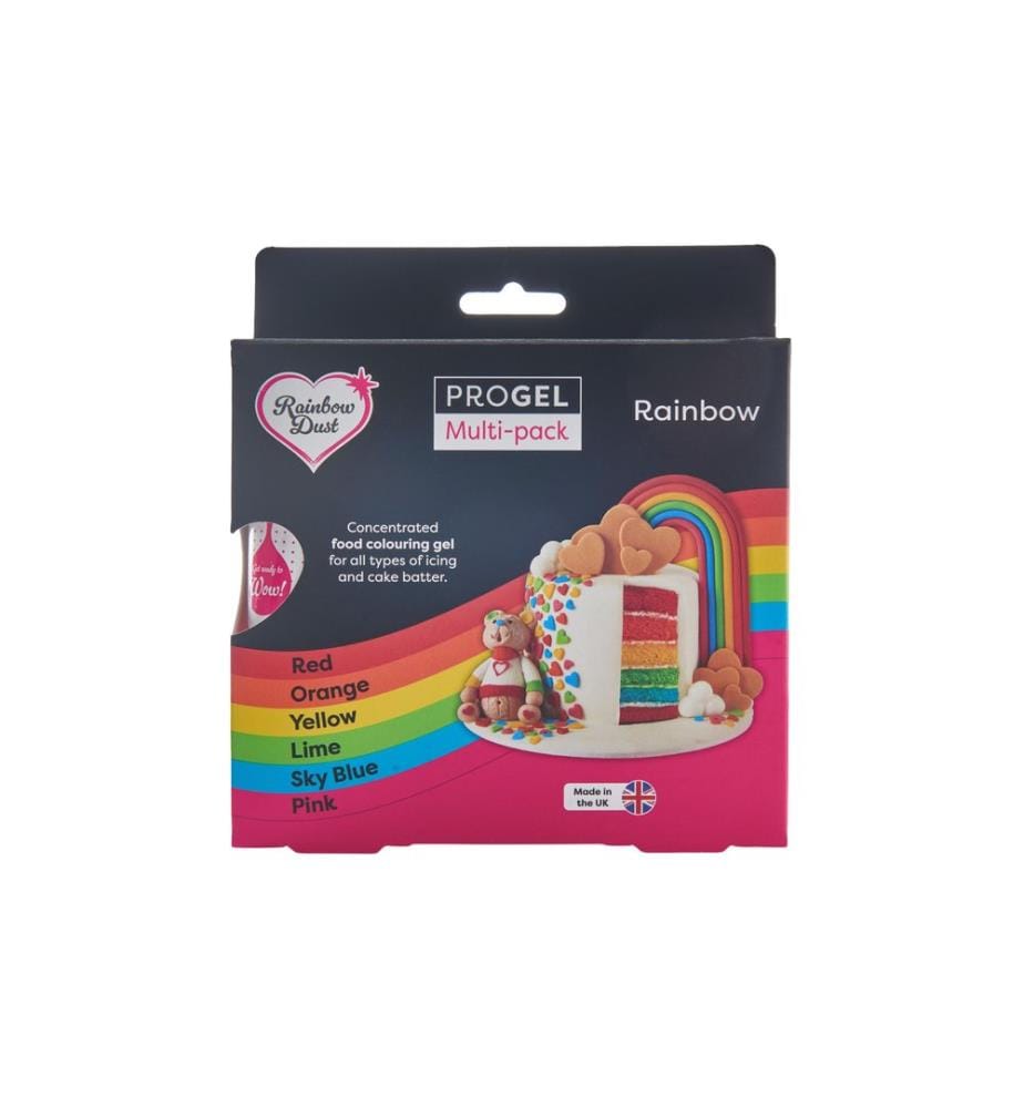 Rainbow Dust - Set de colorants alimentaires ProGel Arc-en-ciel 6 x 25 g
