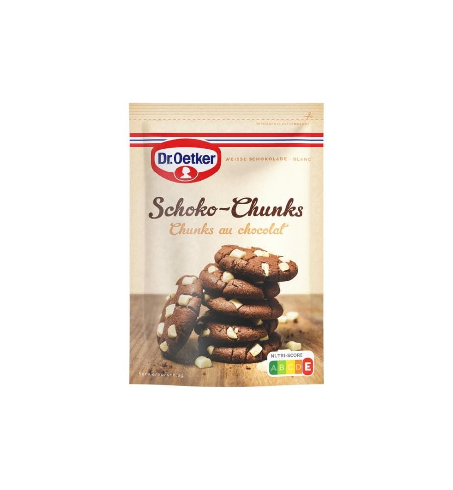 Dr.Oetker Morceaux de chocolat Schoko Chunks blanc 100 g