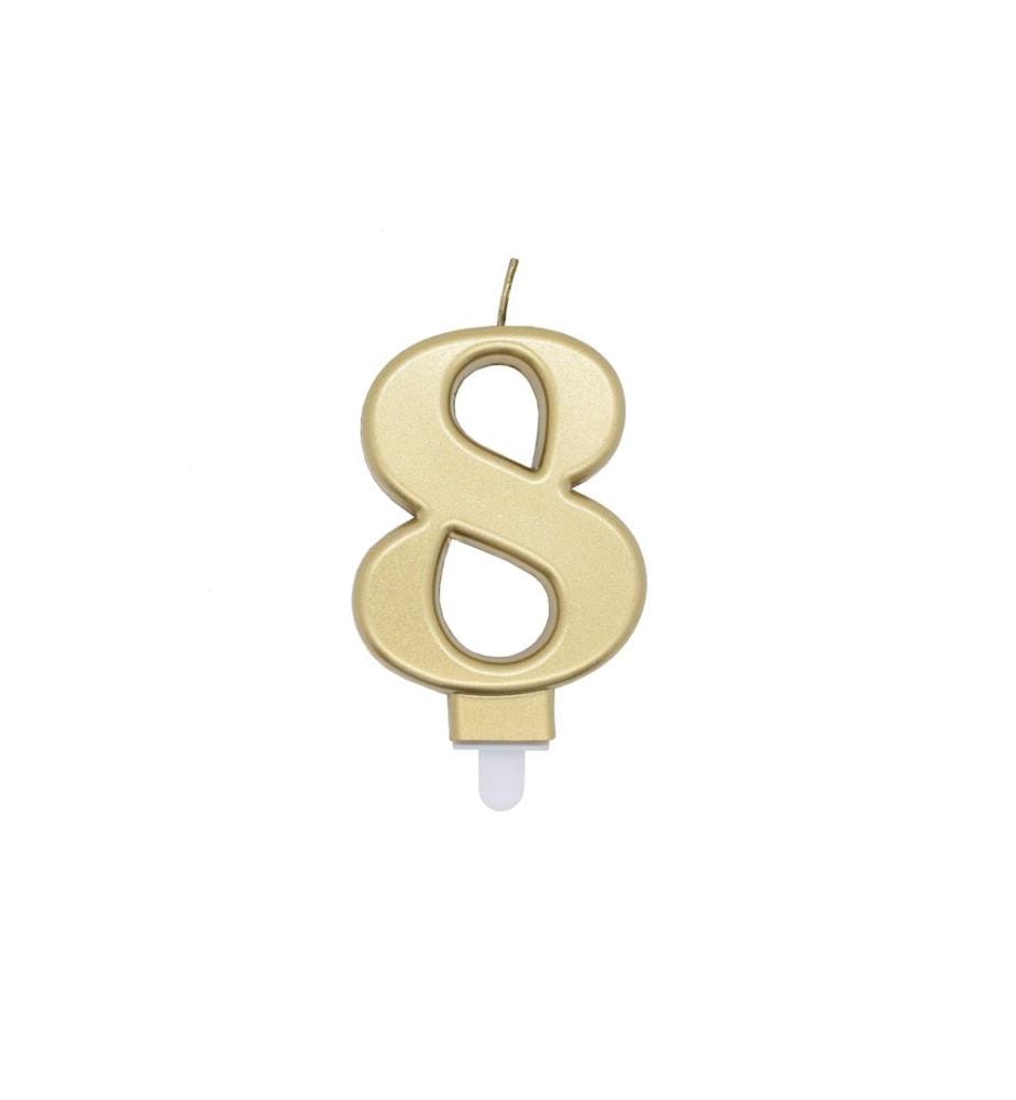 Bougie chiffre Partydeco Numéro 8, 1 pièce
