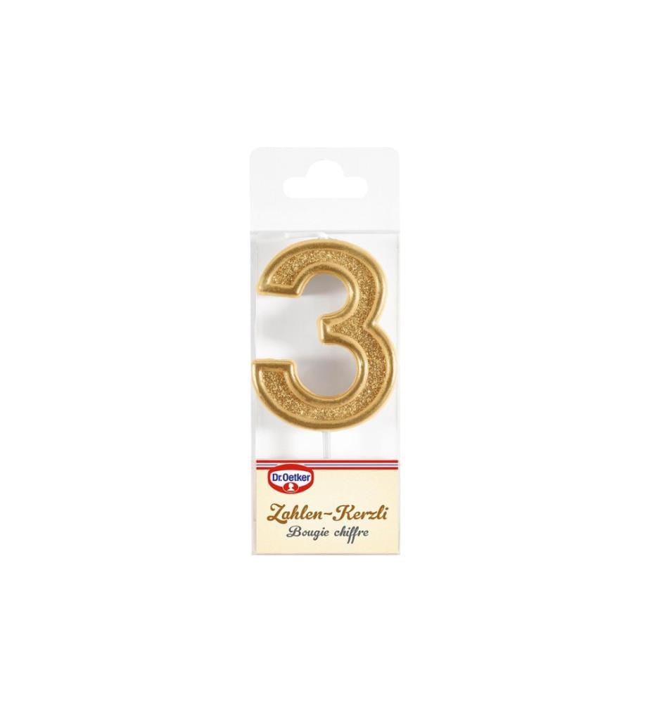 Dr.Oetker bougie chiffre 3 1 pièce