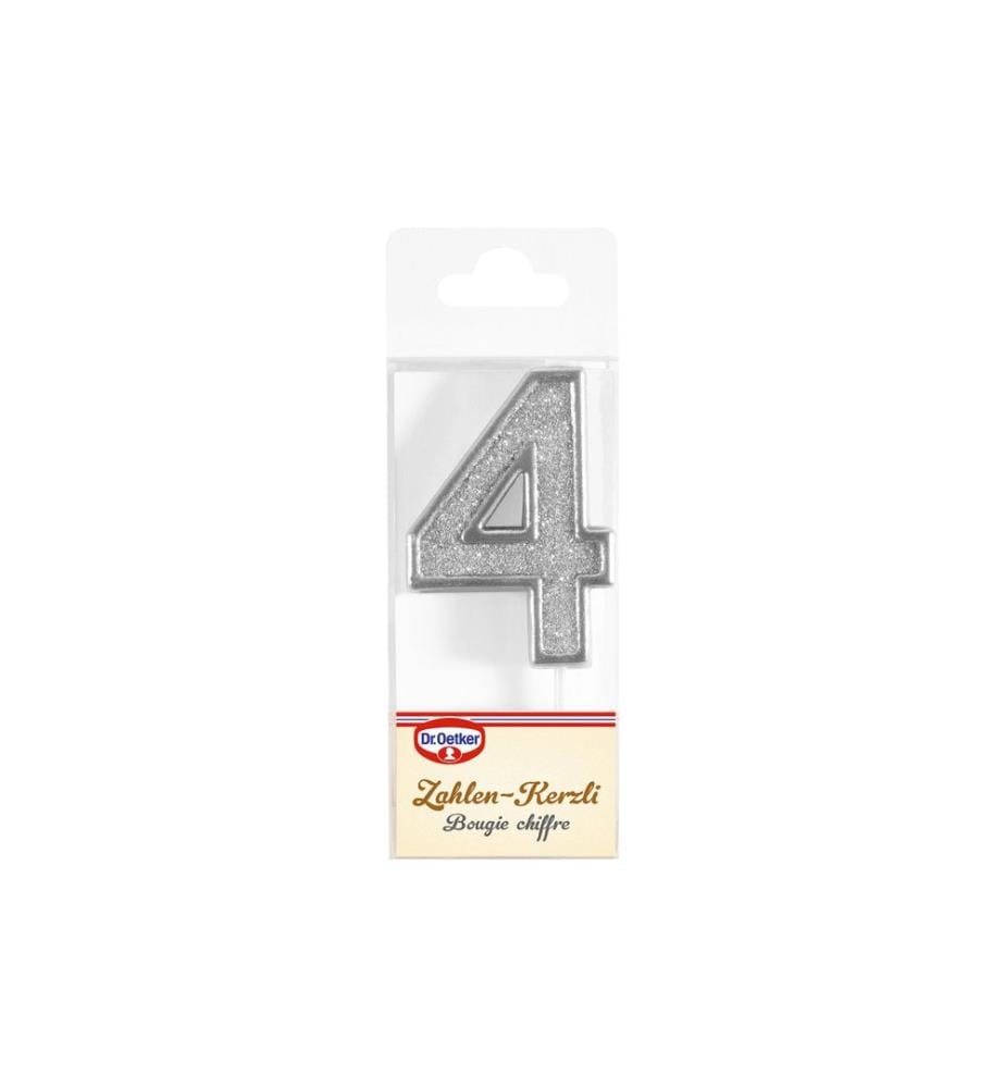 Dr.Oetker Bougies chiffres 4 assorties