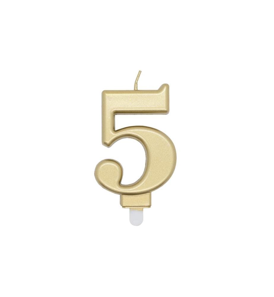 Bougie d'anniversaire Amscan chiffre 5, 1 pièce