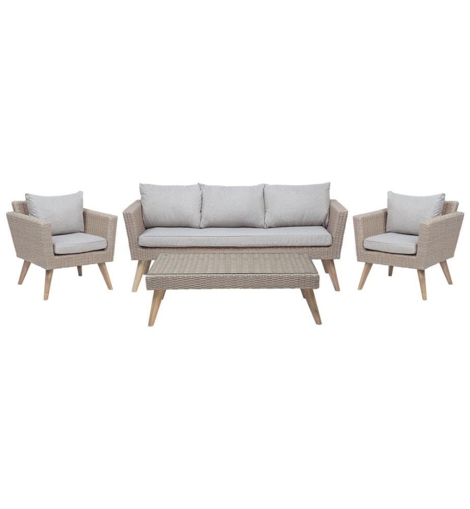 Ensemble de salon de jardin avec table 5 places VITTORIA Gris