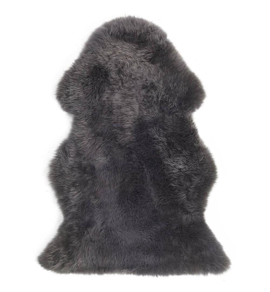 Déco en peau de mouton ULURU Gris foncé 65 x 110 cm