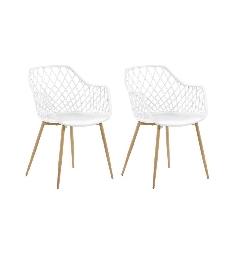 Lot de 2 chaises de salle à manger NASHUA Blanc