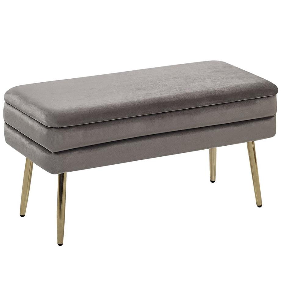 Banc de rangement DURHAM Velours Gris