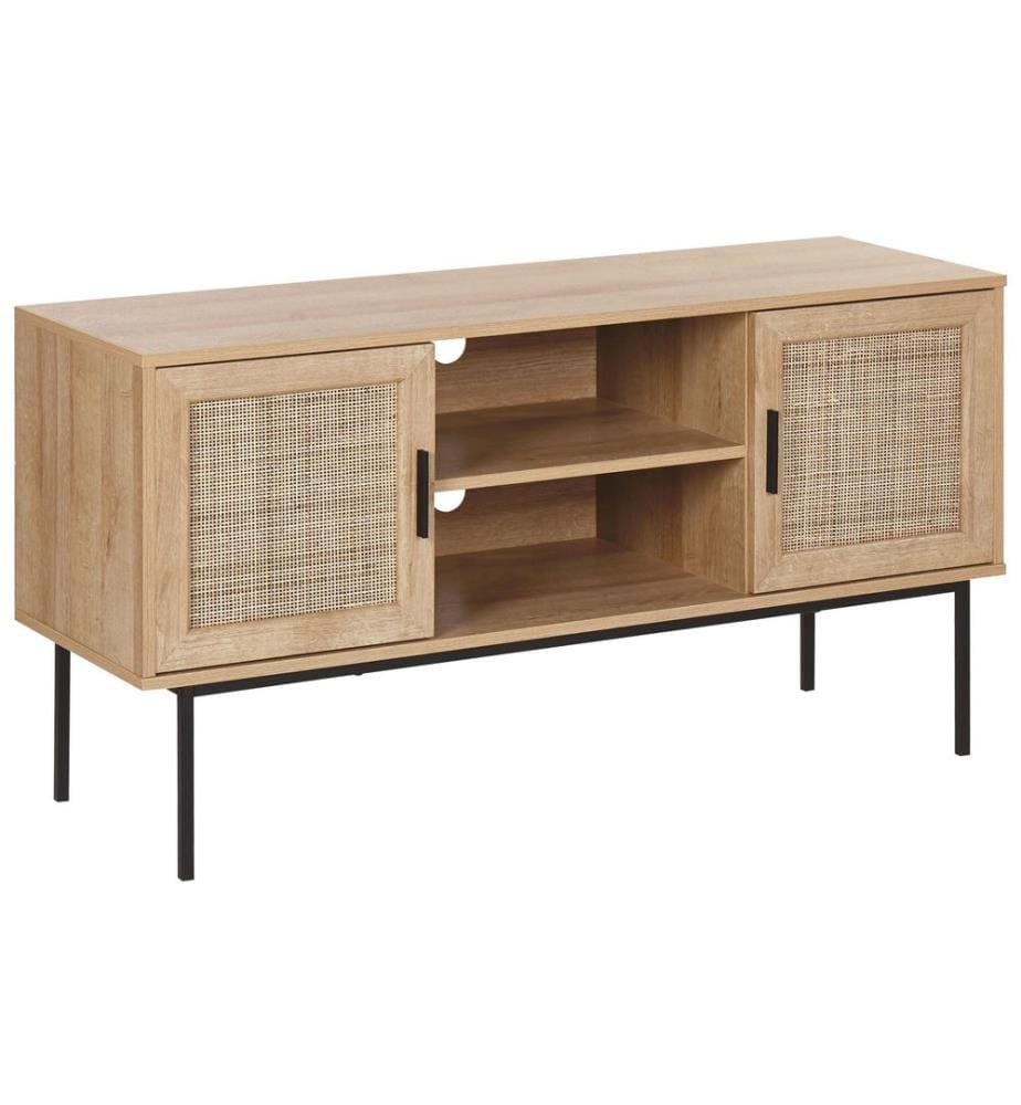 Meuble TV PASCO Rotin Marron clair