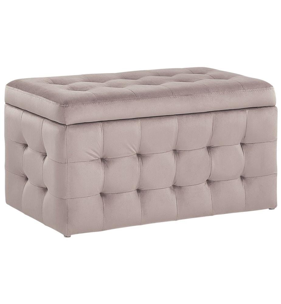 Pouf de rangement MICHIGAN Velours Rose