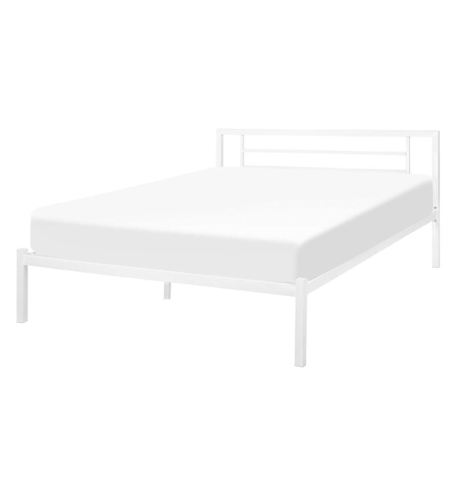 Lit avec sommier Métal CUSSET 140 x 200 cm Blanc