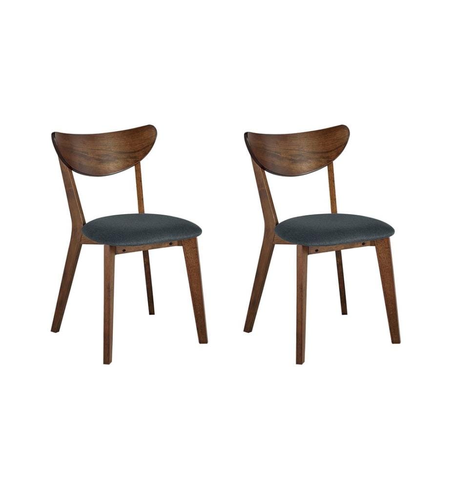 Lot de 2 chaises de salle à manger ERIE Bois Marron foncé/gris
