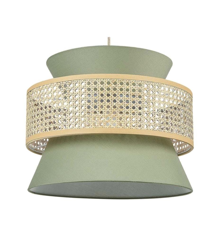 Lampe suspension LUYANO Rotin Vert clair