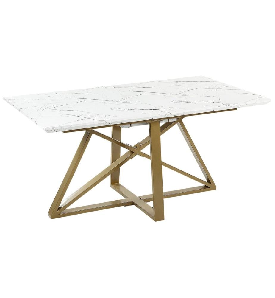 Table de salle à manger extensible MAXIMUS Marbre blanc 160/200 cm 90 cm