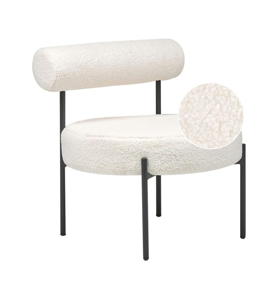 Fauteuil ALPHA Bouclé Blanc