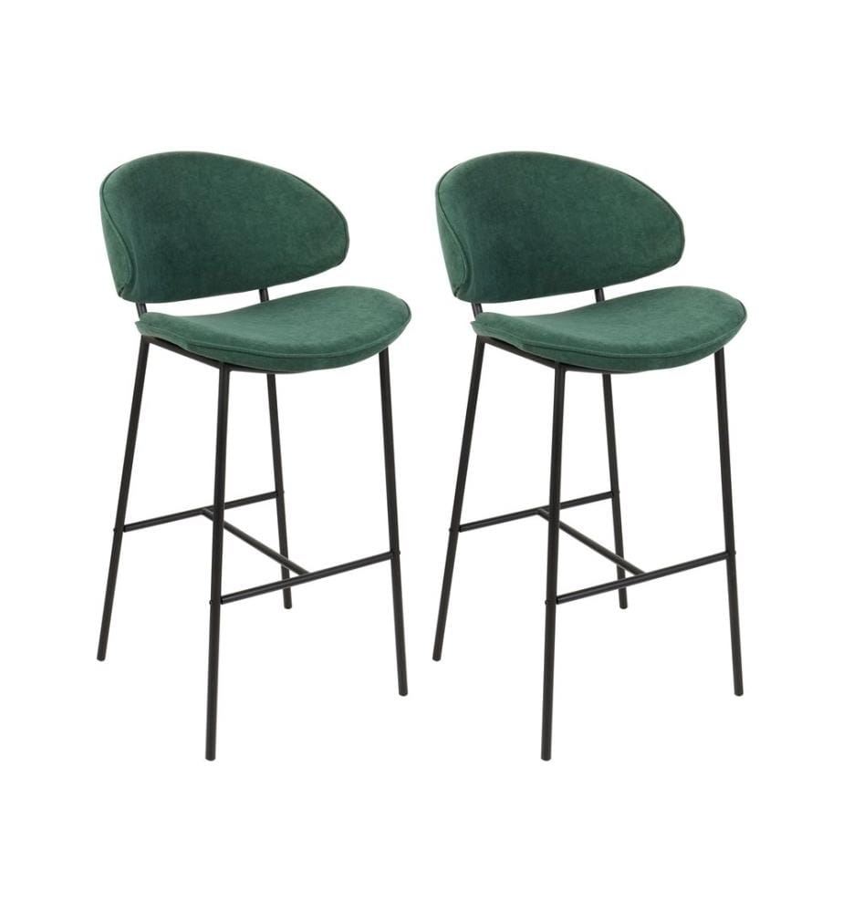 Lot de 2 chaises de bar KIANA Vert foncé