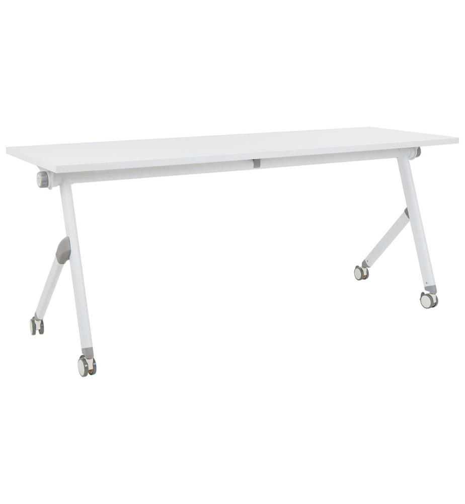 Bureau pliable BENDI Blanc 180 cm 60 cm avec roues