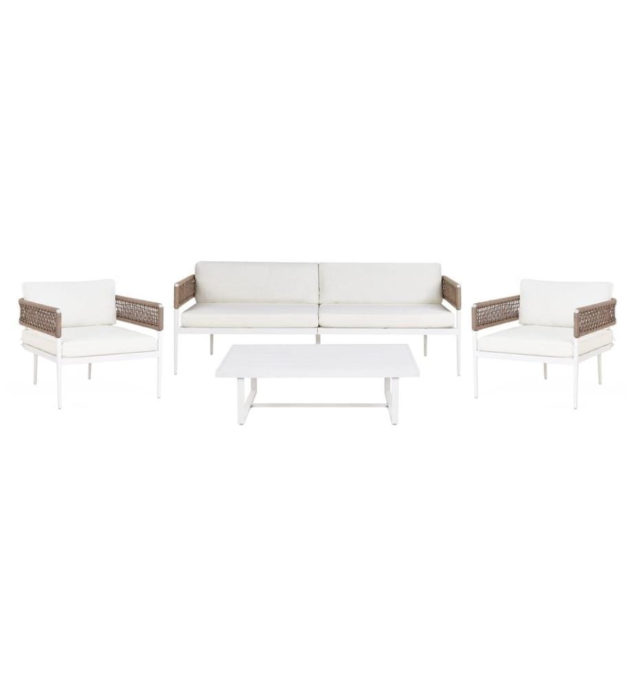 Ensemble de salon de jardin avec table 5 places SERLA Métal Blanc