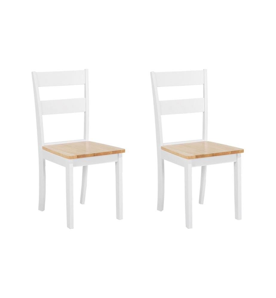 Lot de 2 chaises de salle à manger GEORGIA Bois Blanc