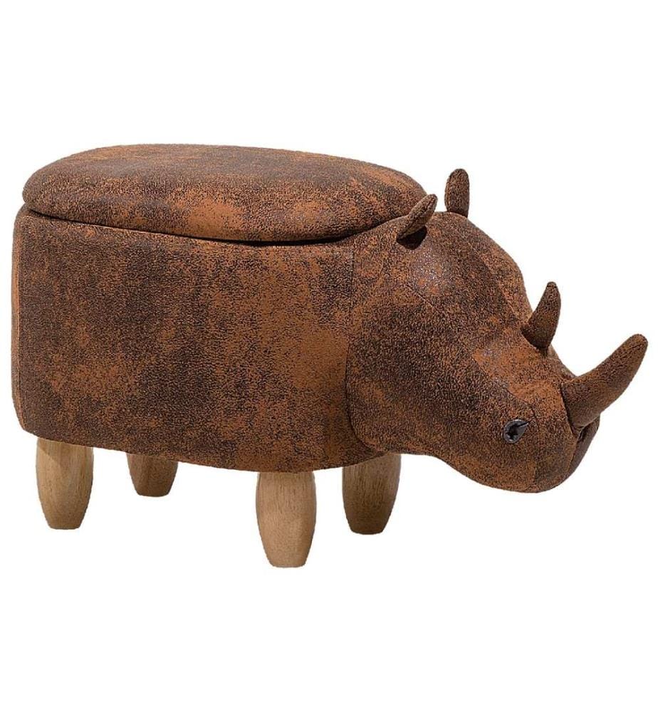 Tabouret de rangement animal RHINO Cuir PU Marron clair