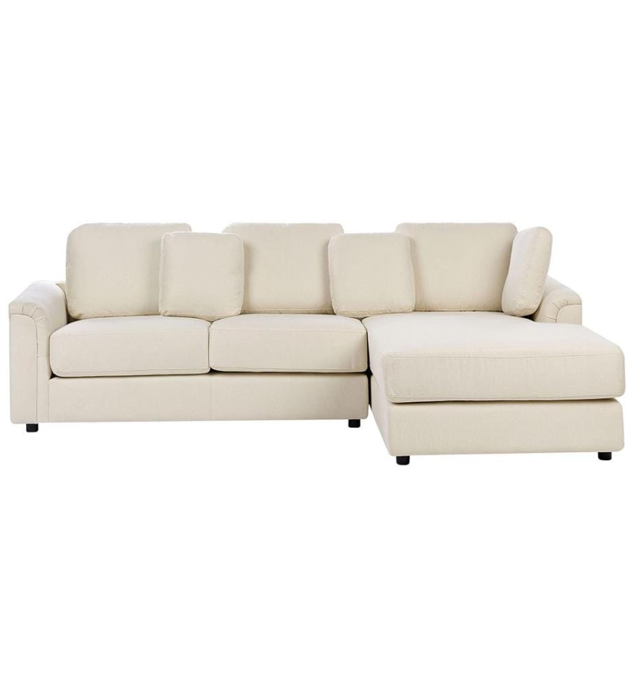 Canapé d'angle 4 places KOHLO Tissu Beige clair Côté gauche