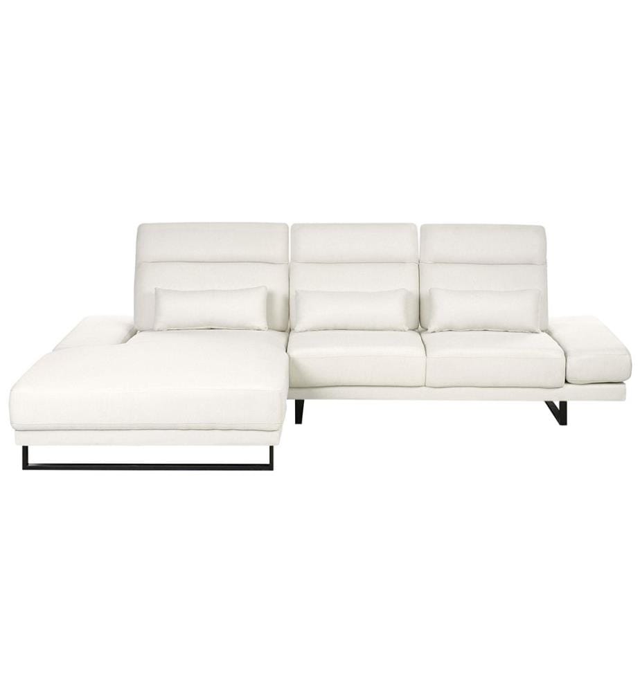 Canapé d'angle 4 places IKAST Tissu Blanc cassé Côté droit