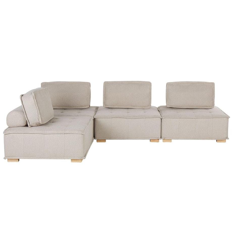 Canapé d'angle modulable 4 places TIBRO Tissu Beige clair Côté droit