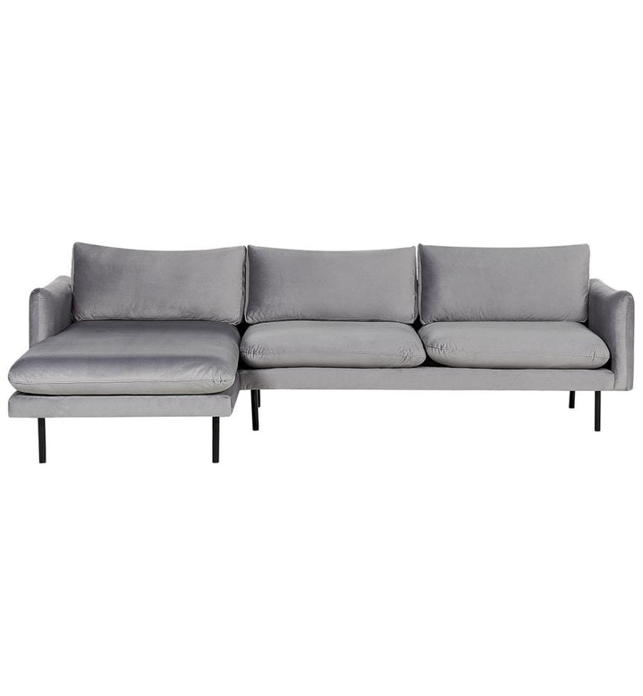 Canapé d'angle 4 places VINTERBRO Velours Gris Côté droit