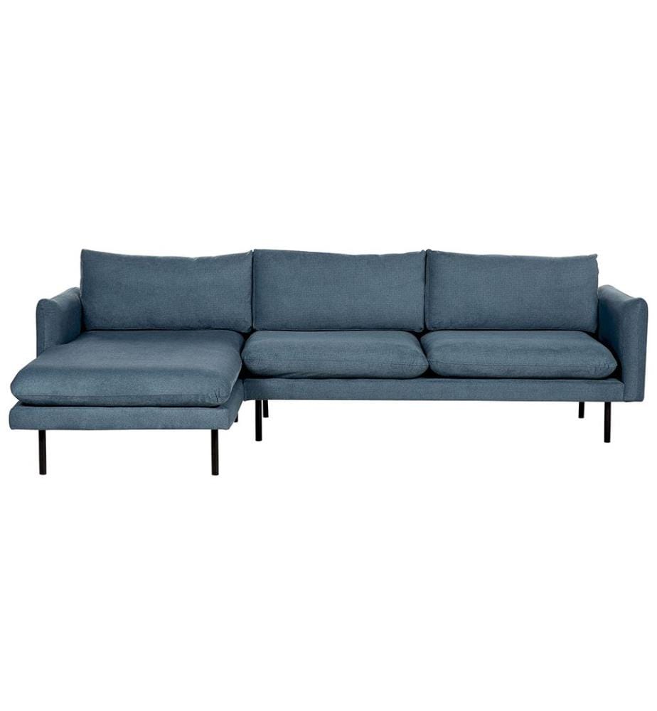 Canapé d'angle 4 places VINTERBRO Tissu chenille Bleu Côté droit