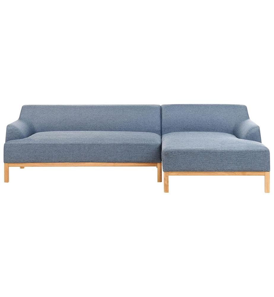 Canapé d'angle 3 places SOSJO Tissu Bleu Côté gauche