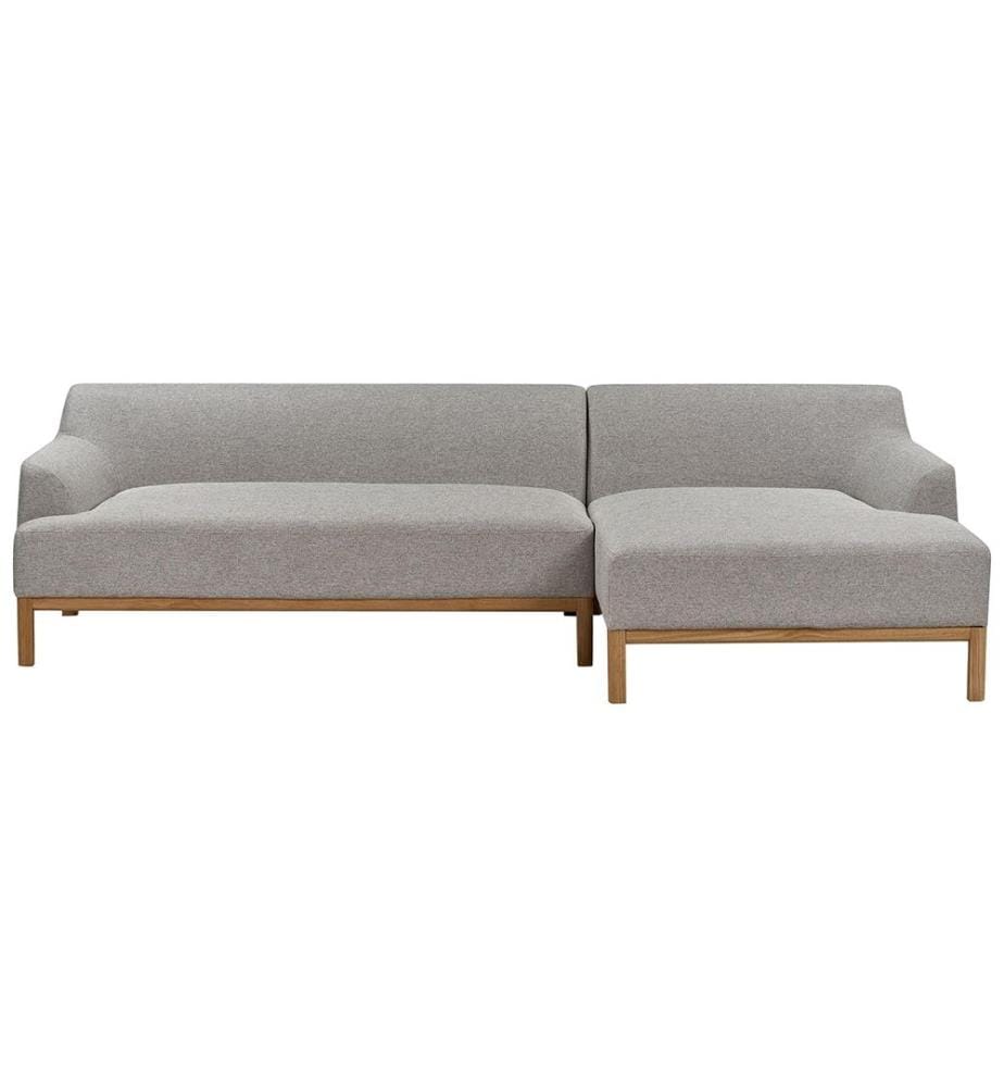 Canapé d'angle 3 places SOSJO Tissu Gris clair Côté gauche