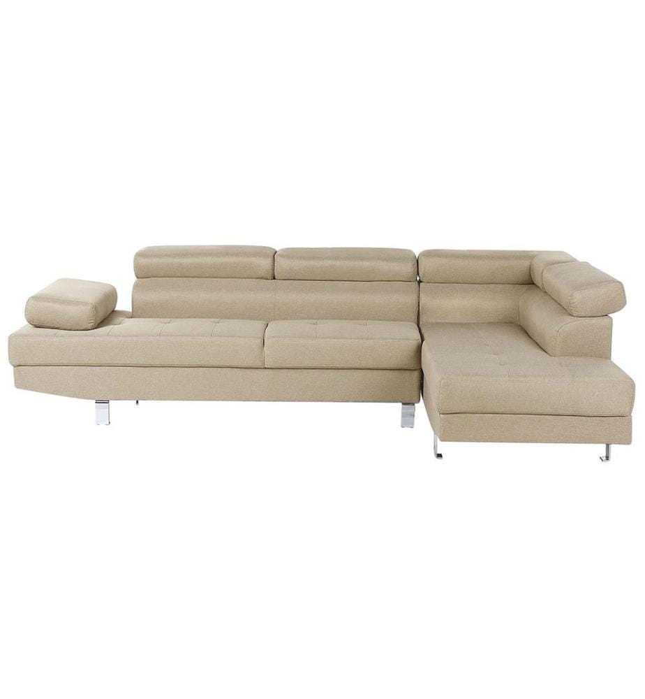Canapé d'angle 5 places NORREA Tissu Beige clair Côté gauche