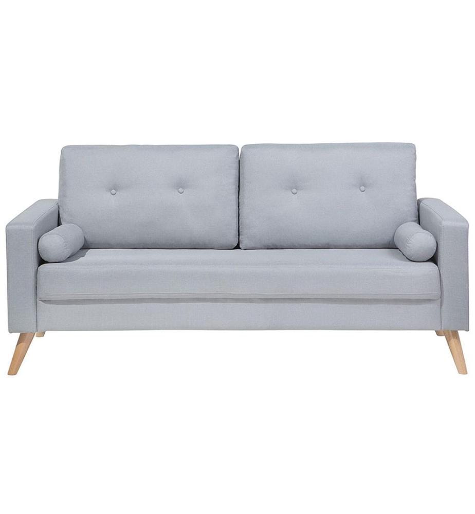 Canapé 2 places KALMAR Tissu Gris clair