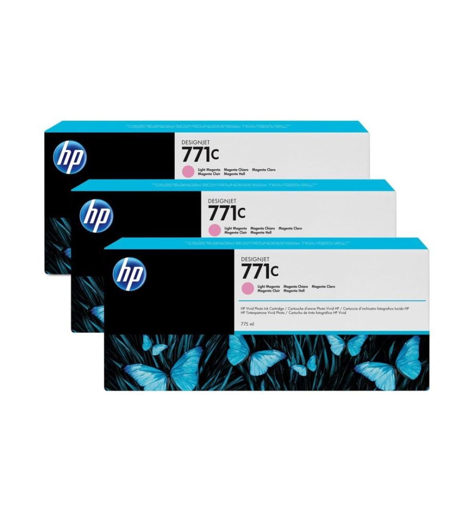 HP - Encre Nr. 771C (B6Y35A) Light Magenta (paquet de 3)