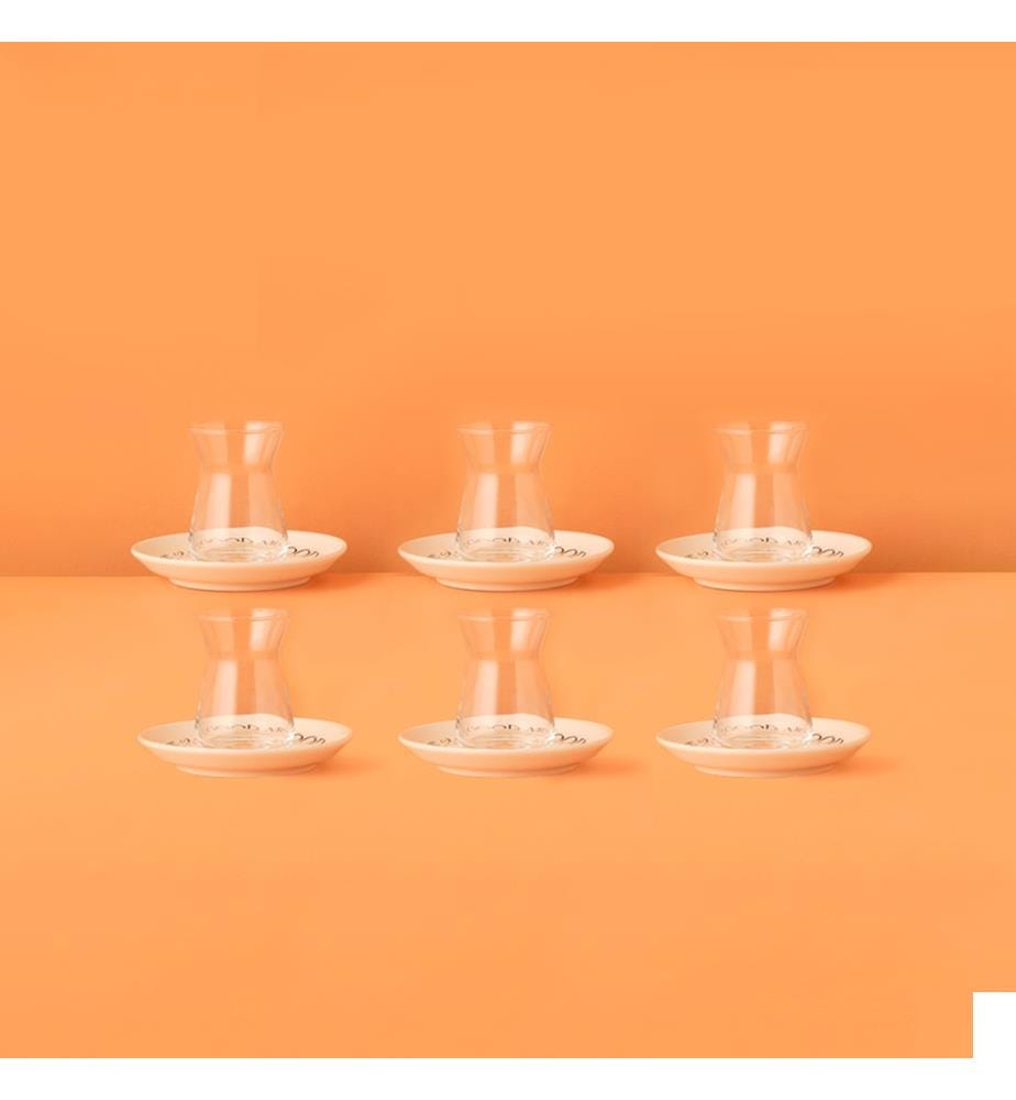 Set de tasses à thé MottoX 6 pièces 132 cc - Blanc