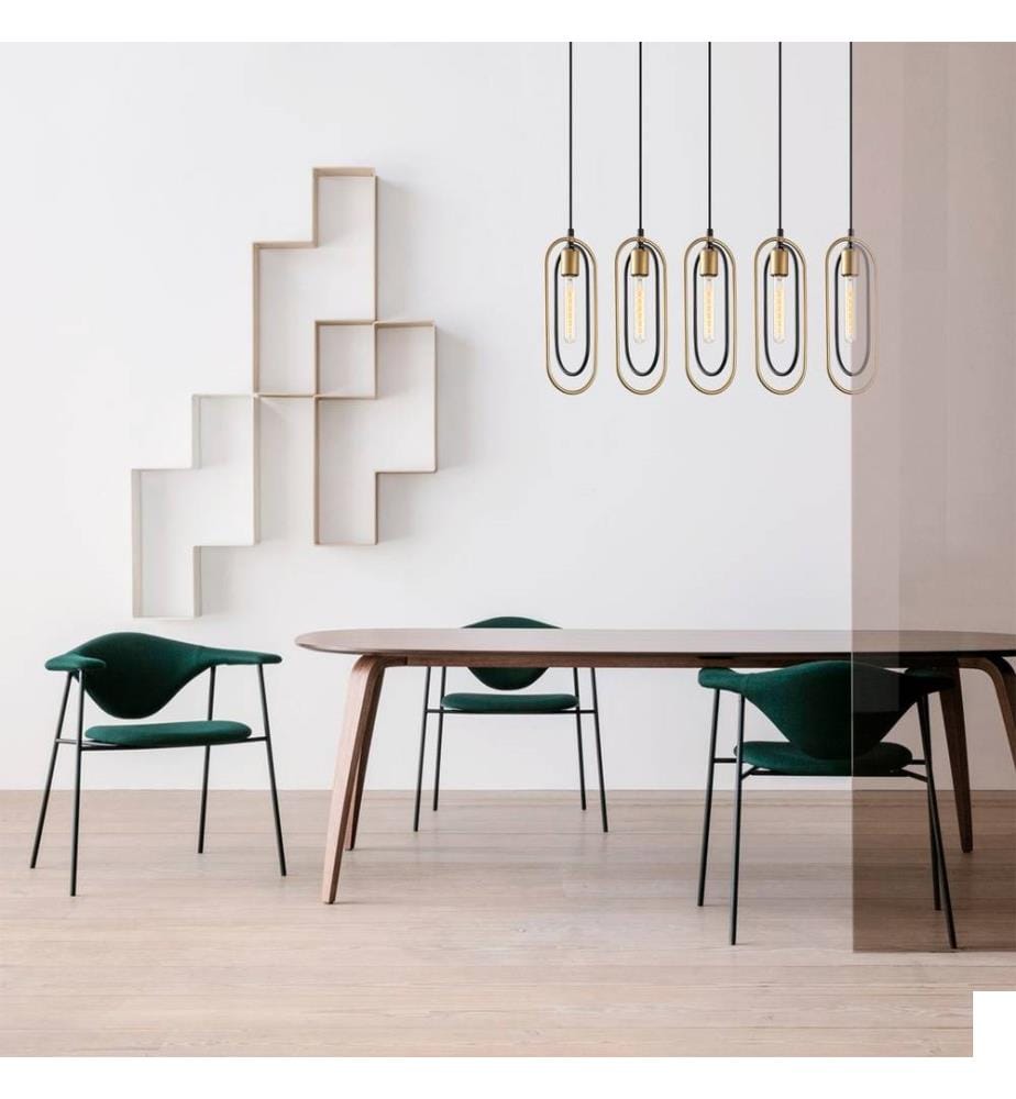 Lustre, noir, or, corps en métal