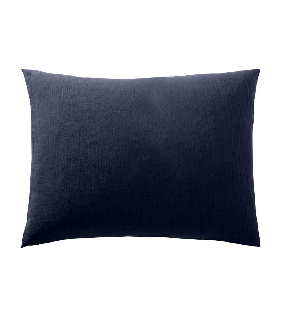 Taie d'oreiller Gaze de Coton 50 x 70 cm - Bleu Nuit