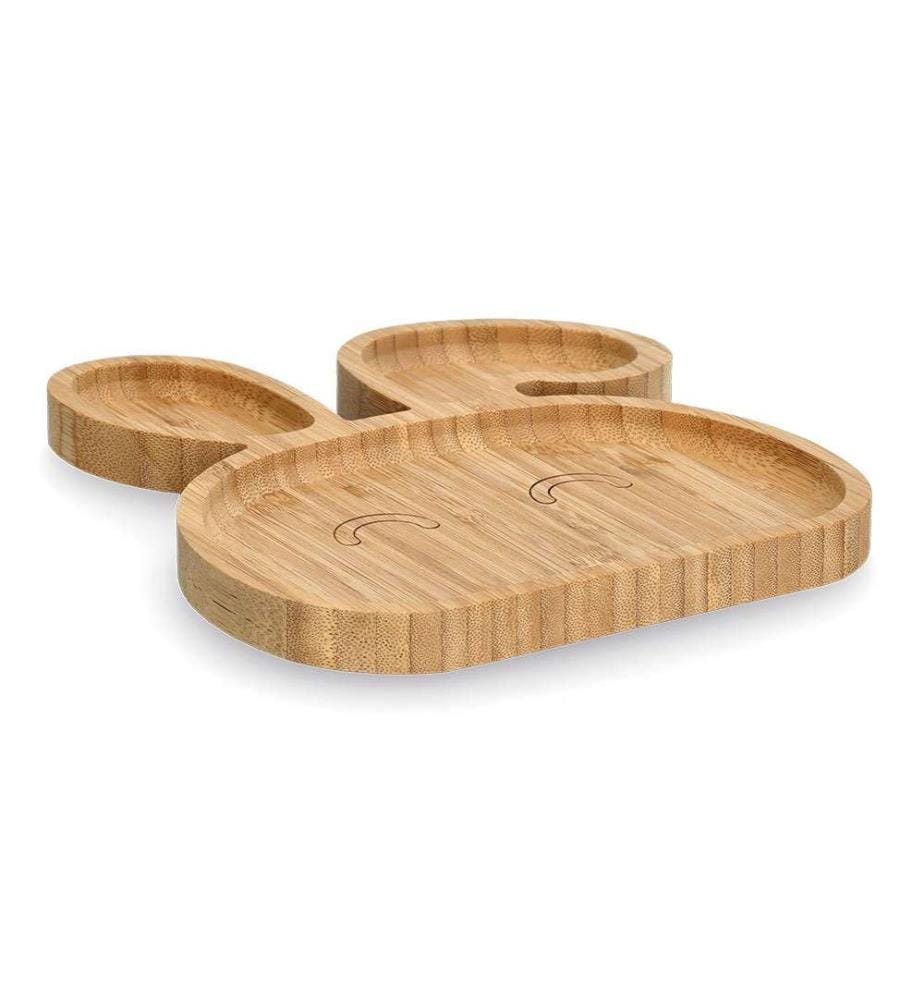 Assiette à Goûter Lapin en Bambou - Brun Clair