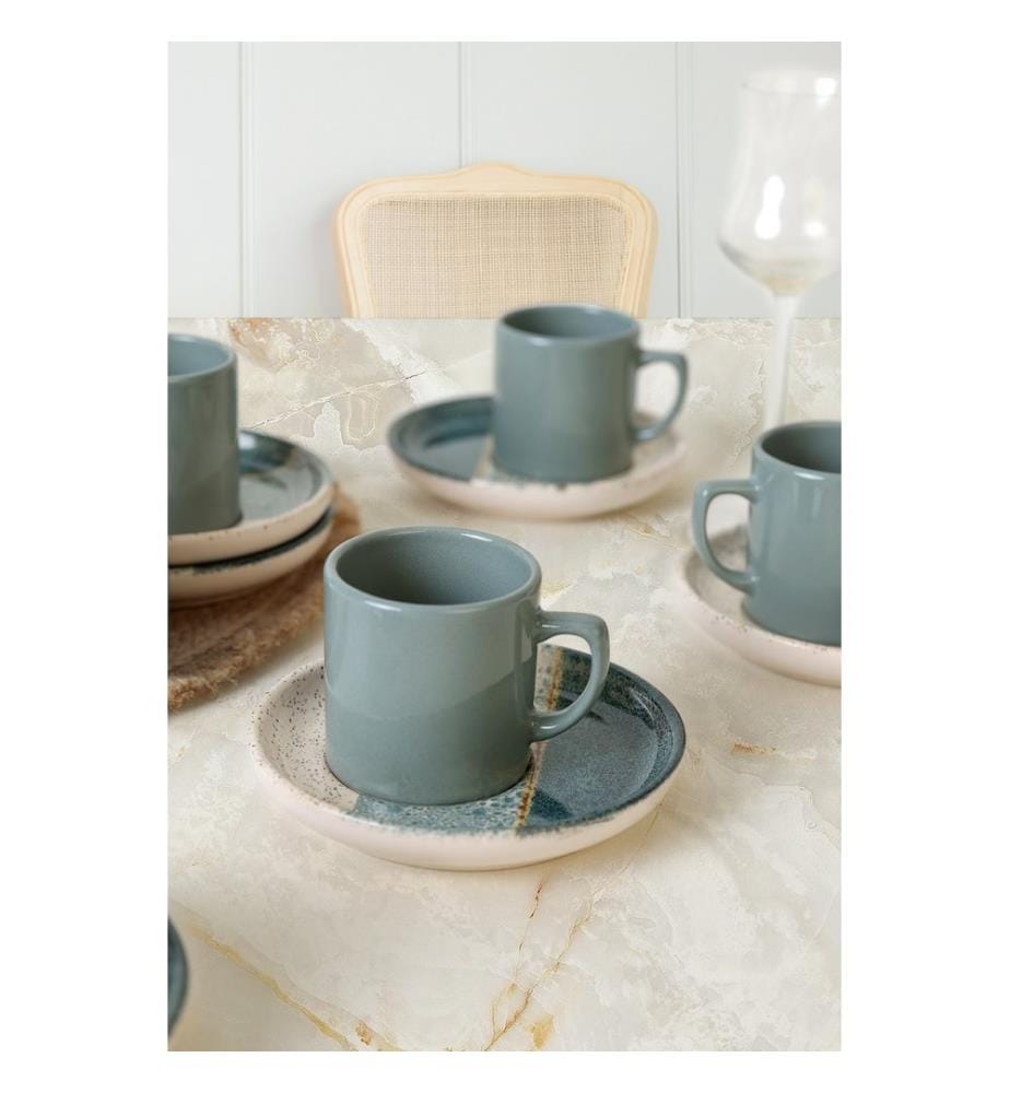 Ensemble de tasses à café, 12 pièces, multicolore, 100 % GRÈS CÉRAMIQUE