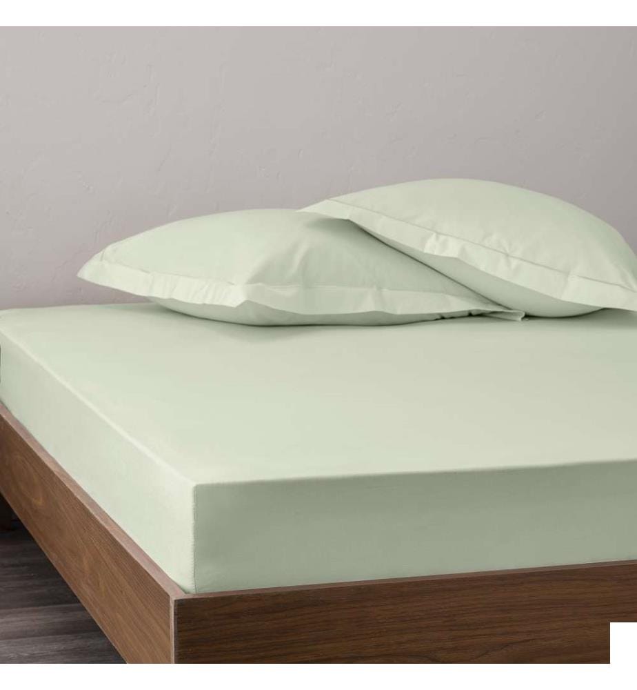 Drap Housse Percale 180 x 200 cm - Vert d'eau