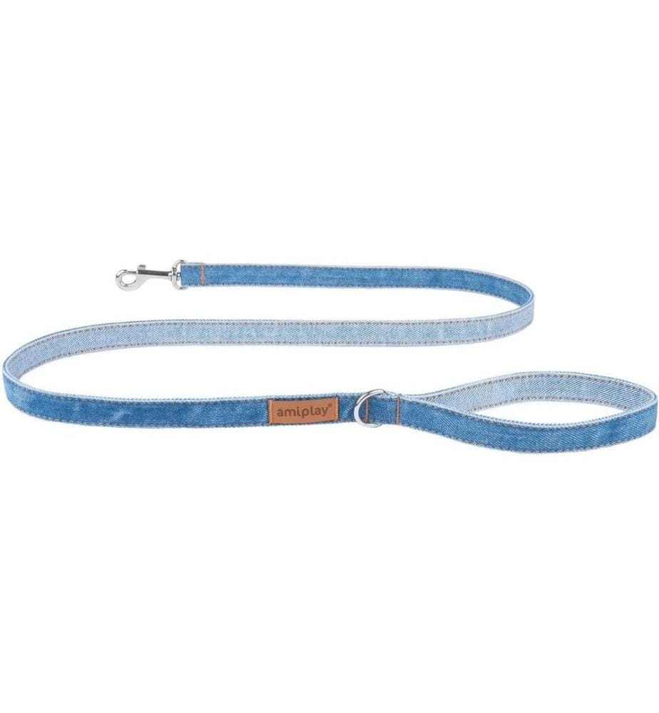 AMIPLAY - Laisse de chien Denim, 1.4 m, Bleu clair