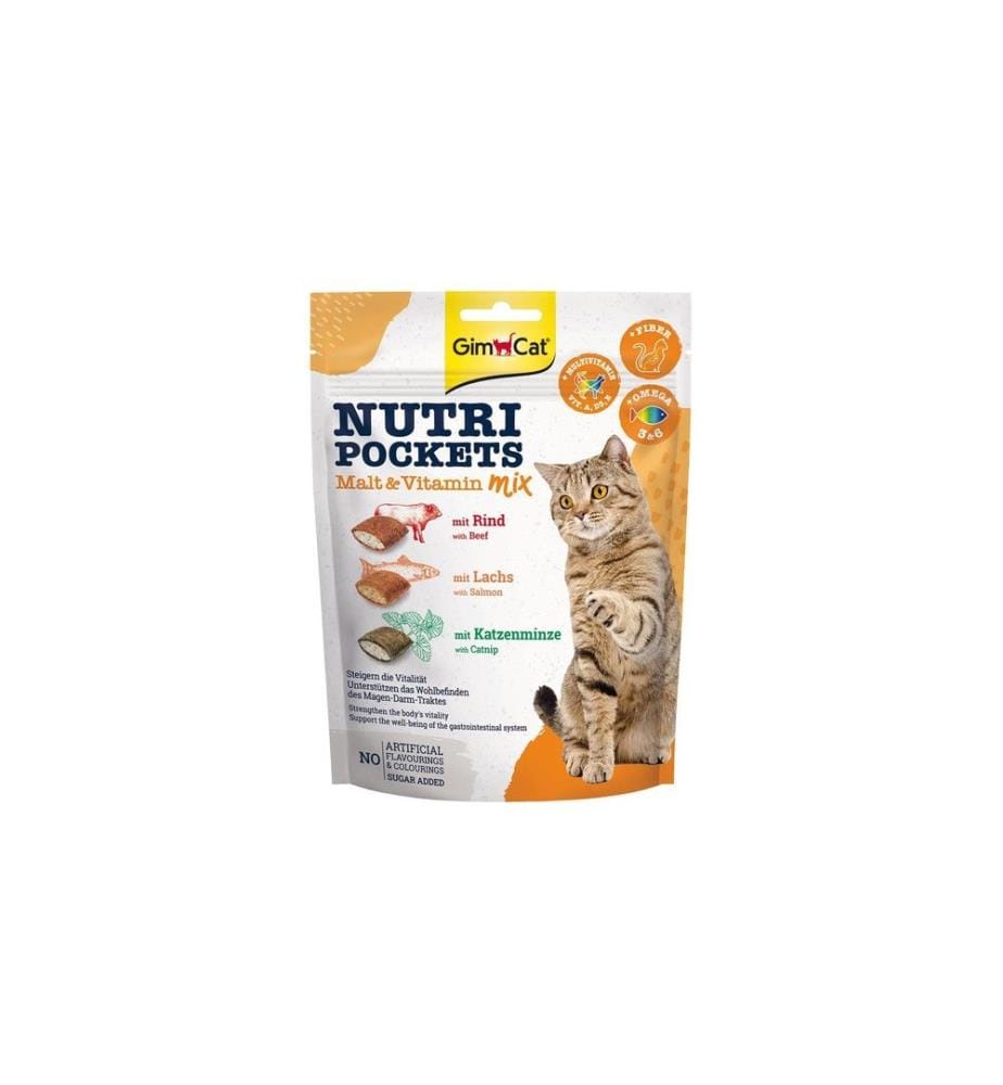GIMPET - Collation pour chat Nutri Pockets Malt & Vitamin Mix, 150g