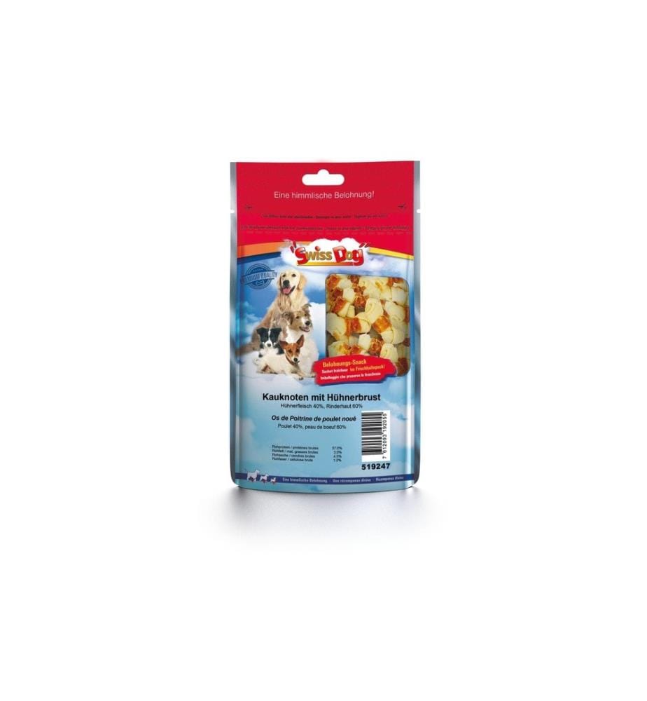 SWISSDOG - Produit à mâcher XXL Os noué au blanc de poulet 900 g