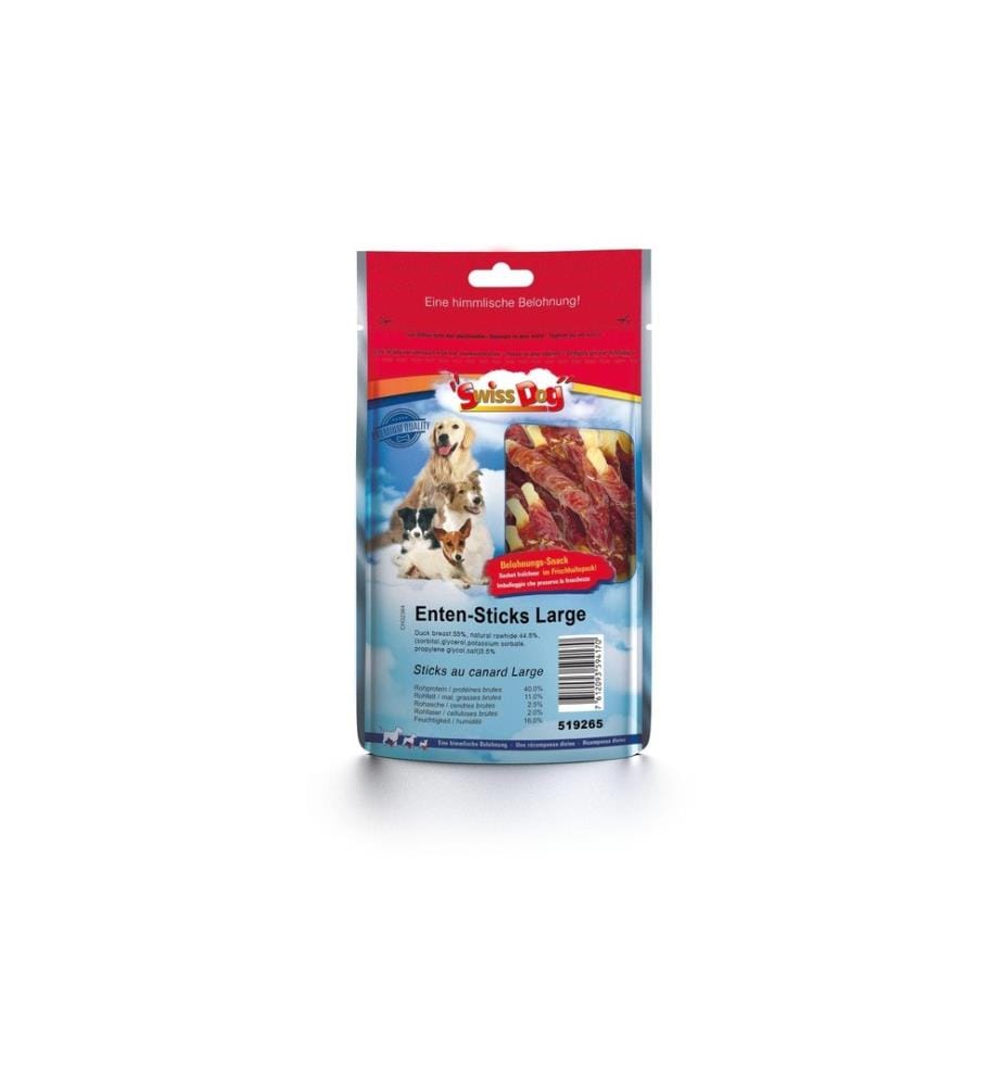 SWISSDOG - Produit à mâcher Bâtonnets de canard 100 g / 9 pcs