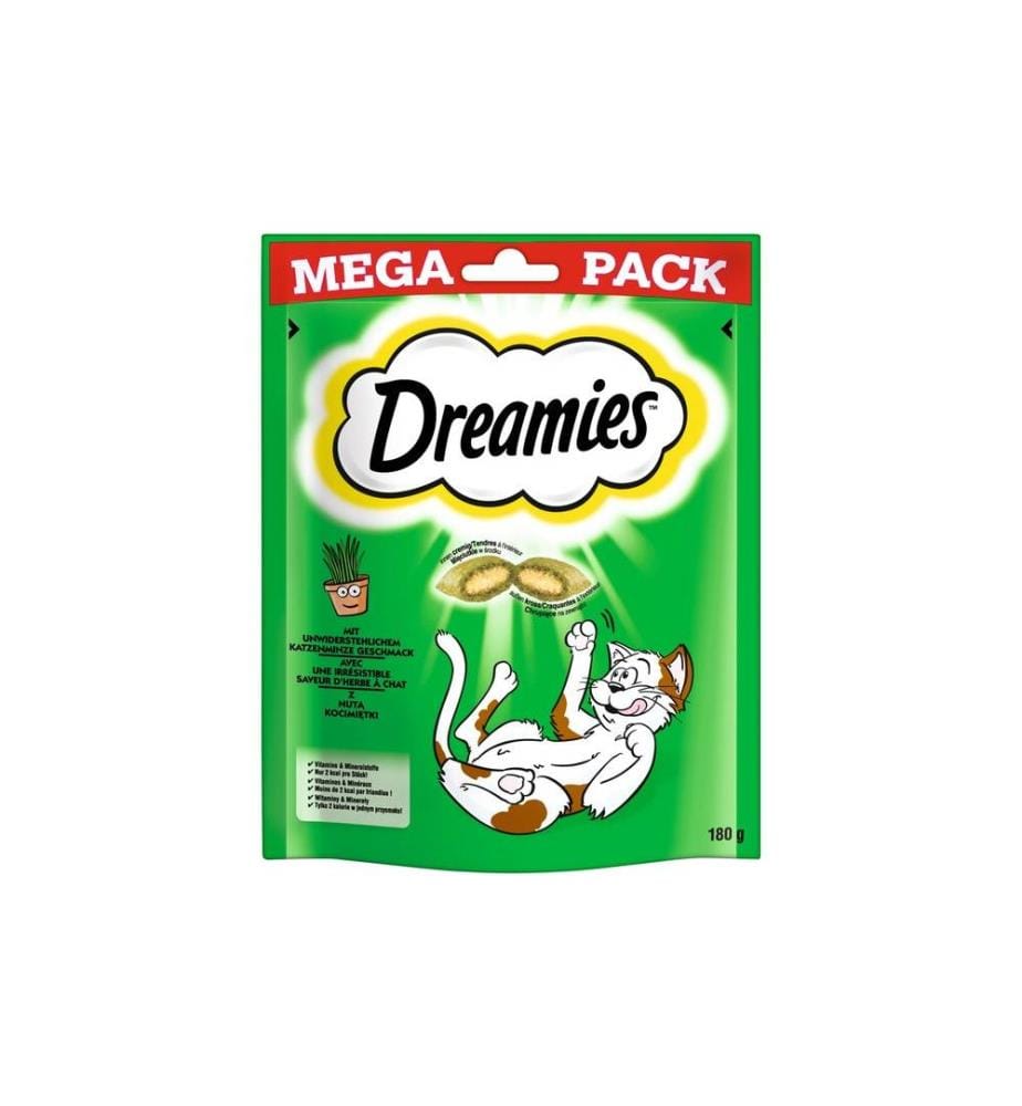 DREAMIES - Collation pour chat au goût d'herbe à chat, 180 g