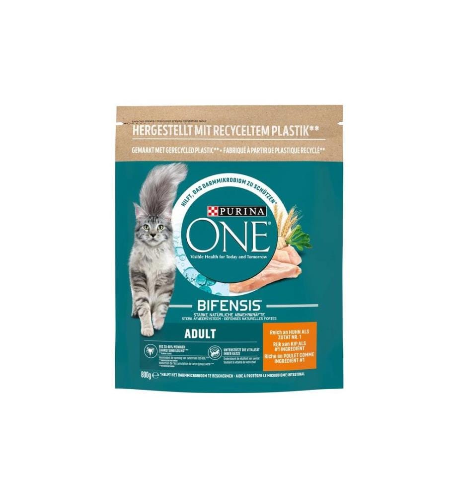 PURINA ONE - Alimentation sèche Adulte Poulet et farine complète, 800 g