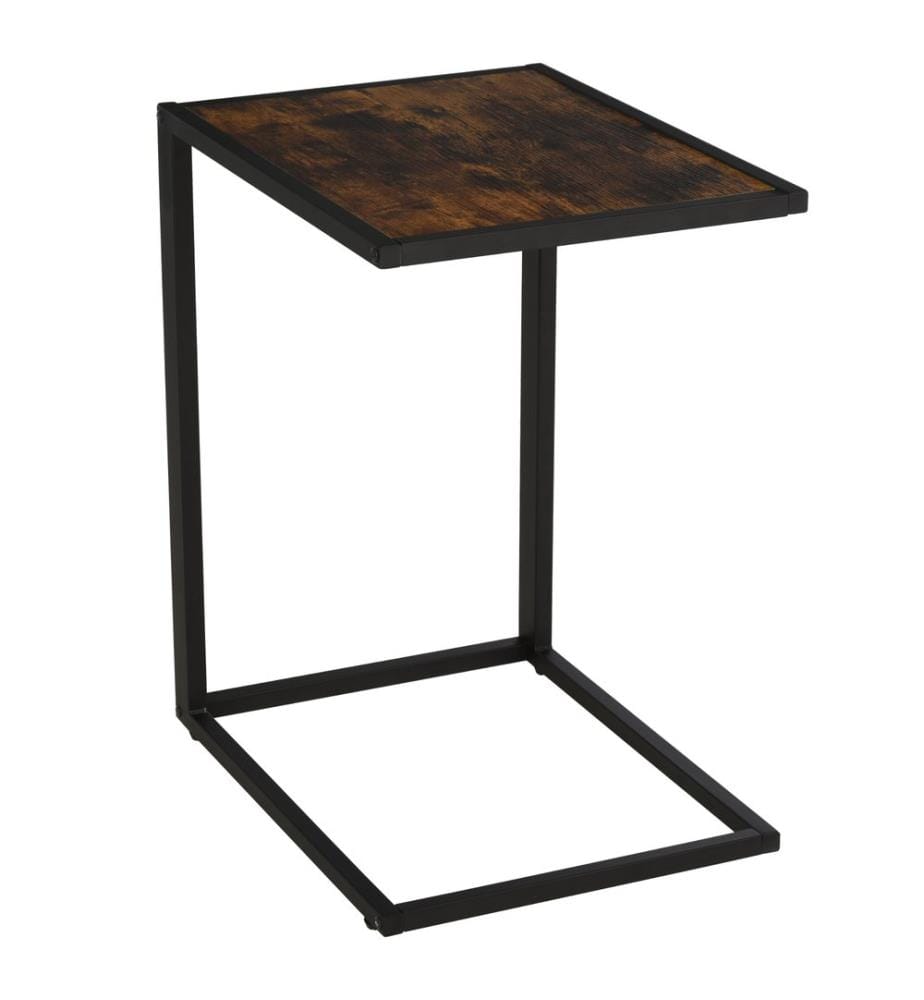 Table d'appoint Table basse en forme de C Rustique brun-noir