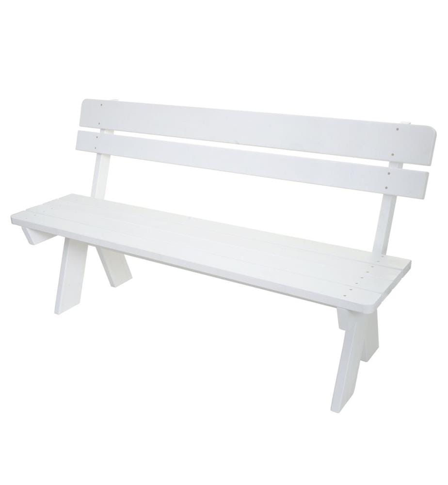 Banc de jardin Banc en bois de qualité Gastro Bois massif 148 cm blanc