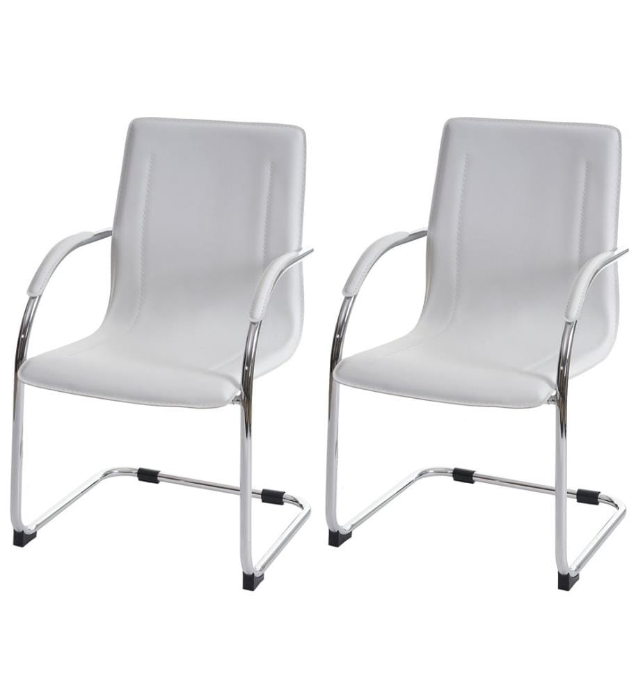 2x chaise de salle à manger Samara, piétement luge blanc