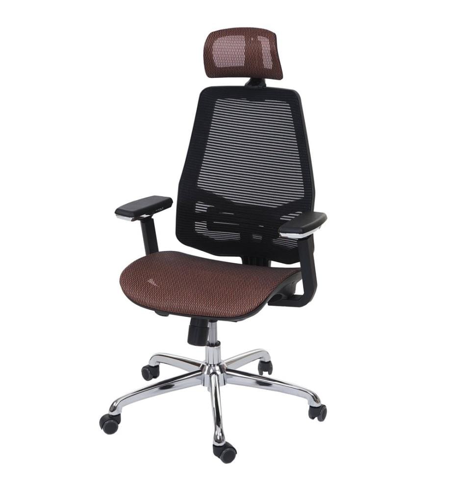 Chaise de bureau Alicante fonction coulissante tissu textile mandarin-noir