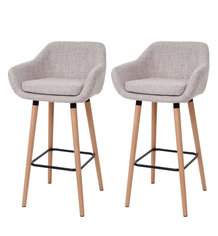2x Tabouret de bar Malmö textile - crème gris